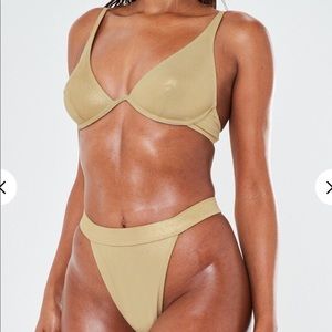 2-Piece Missguided Gold Shimmer Swimsuit
